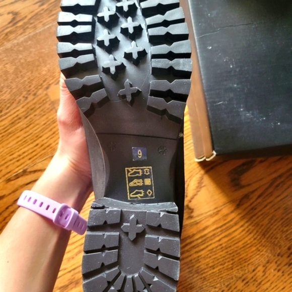 NWT Black Lace up Boots with Wedge - Picture 4 of 4